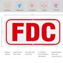 4 Pack FDC Signs, 12" x 6" Fire Department Connection Sign
