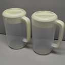 BPFY Clear Plastic Pitcher with Lid, 2 Pack Clear Water Pitcher for Cold Drinks, Iced Tea Pitcher for Lemonade, Iced Tea, Milk, Juice, Beverages (1 Gallon 4 Litre)
