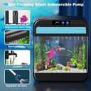 Fish Tank 2.2 Gallon,Small Fish Tanks Kits,Aquarium Fish Tank Starter Kit with 3-in-1 Silent Pump and 7 Color Led Light,with Temperature Display,for Fish,Shrimp,Betta(Black-2.2 Gallon)