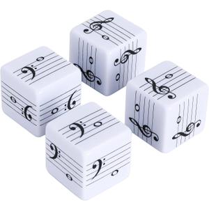 Fun Five-Line Staff Music Note Dice, Large 25mm Music Theory Dice, Includes Two High-Pitched Symbols and Two Low-Pitched Symbols Dice