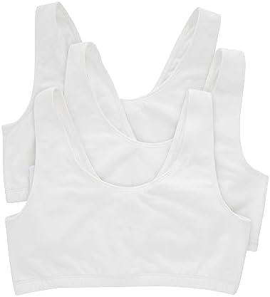 Hanes Women's Scoopneck Cotton Bralette Crop Top (3 Pack)