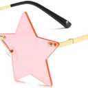 ENTHYI Rimless Star shape Sunglasses Personality Sun Glasses for women/men Party glasses personality pentagram eyewears