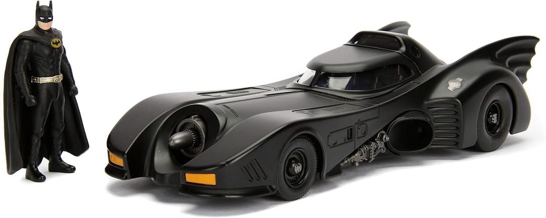 Jada Toys 1:24 1989 Batmobile Die-cast Car with 2.75" Batman Figure, Toys for Kids and Adults