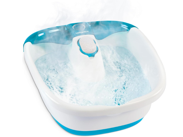 Homedics Bubble Mate Foot Spa, Toe Touch Controlled Foot Bath
with Invigorating Bubbles and Splash Proof, Raised Massage Nodes and Removable Pumice Stone
