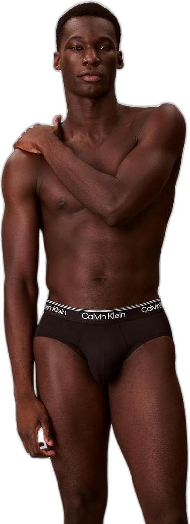 Calvin Klein Men's Micro Stretch 5-pack Hip Brief (Medium, 2 Black, 1 Teal Marine, 1 Shoreline, 1 Sleet)