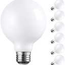 TORCHSTAR G25 Globe Light Bulbs LED Dimmable, Round Frosted Vanity Light Bulb for Bathroom, LED Edison Bulb, 4.5W(60W Eqv.), UL Listed, 500lm, E26 Base, 2700K Soft White, Pack of 4