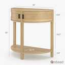 Farmhouse Half Moon Console Tables for Entryway with Storage - Modern Home Decor - Living Room Furniture - Wood Entryway Table with Doors and Black Knobs for Narrow Spaces (Light Brown)