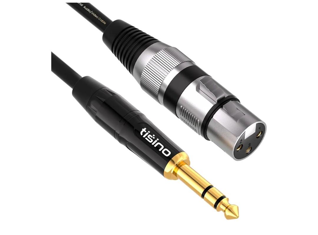 tisino XLR Female to 1/4 Inch (6.35mm) TRS Jack Lead Balanced Signal Interconnect Cable XLR to Quarter inch Patch Cable - 3.3 Feet