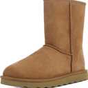 WaySoft Genuine Australia Mid Calf Sheepskin Fur Winter Boots for Women, Water Resistance Shearling Furry Boots Women (7, Chestnut)