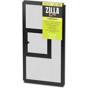 Zilla Pet Reptile Terrarium Fresh Air Screen Cover with Hinged Door 20" x 10" (Black)
