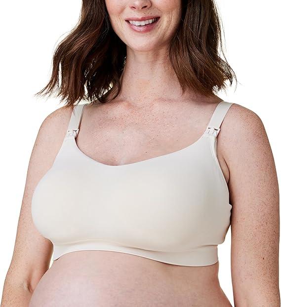 Bravado Designs Women's Nursing Bra for Breastfeeding, Intrigue Balconette Supportive Seamless Wirefree Maternity Bra (Black)