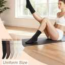5 Pairs Pilates Socks with Grips for Women, Non Slip Cotton Ruffle Yoga Socks for Barre Workout Hospital