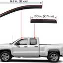 Lightronic Extra Durable Clip-on in-Channel Auto Vent Window Visor, Fits 2019-2025 Chevrolet Silverado & GMC Sierra 1500 Double Cab, UV-Protect Rain Guard, Original Wind Deflector, Dark Smoke, 4-Pcs