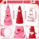 Kathfly 3 Pcs Valentines Tree Table Decor Artificial Cone Trees Decoration with Heart Decor Red Pink White Valentine's Day Table Centerpiece for Galentines Day Gifts Anniversary Home Tiered Tray