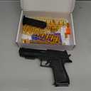 DaoDaoZhu Soft Bullet Toy Gun Pistol with Shell Ejecting for Indoor/Outdoor Shooting Games, Halloween Costume Fake Prop Gun Model, Educational Play Toy Guns, Christmas/Birthday Gifts (Black)