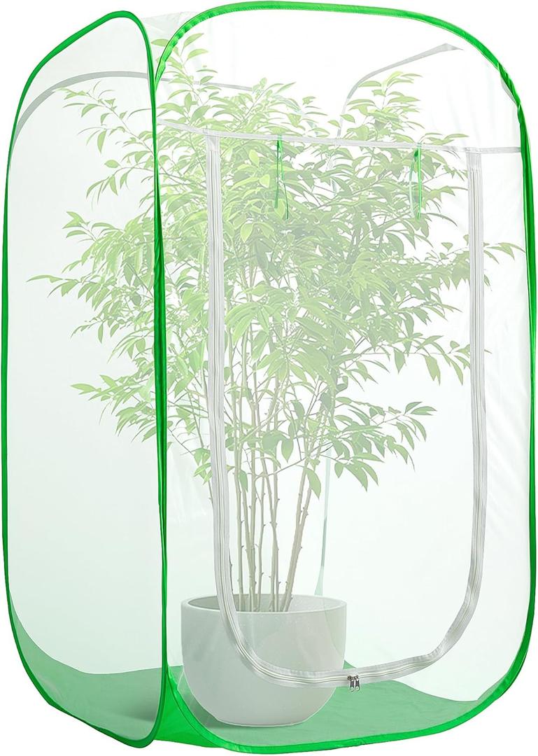 59" x 35" x 35" Pop Up Garden Mesh Plant Cover, Plant Protectors Mesh Plant Enclosure, Garden Net Cage Pest Protection Guard Tent with Storage Bag for Protect Plant Vegetable Fruit from Birds Insects
