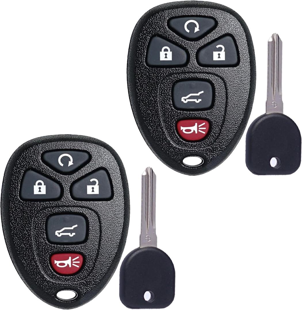 SUPALAND Key Fob Keyless Entry Transponder Ignition Key Fits for 2007-2014 Chevy Traverse Tahoe Suburban / GMC Acadia Yukon / Buick Enclave / Saturn Outlook Remote Control Replacement OUC60270
