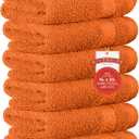RIVERSIDE 6 Pack Premium Hand Towels Set, 16x28 inches, 100% Ring Spun Cotton, 600 GSM, Soft, Quick Dry and Highly Absorbent, Towels for Bathroom, Kitchen, Gym, Spa - Orange