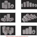 2 x 2PCS M10 X 1.5-Pitch 45mm Length 304 Stainless Steel Metric Hex Coupling Nut