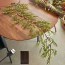 Fudios Lighted Norfolk Pine Garland with Timer, Garland with Lights 6FT USB Powered and Battery Operated 110LED Fairy Lights for Mantle Fireplace Christmas Decoration