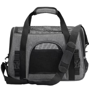 Portable Pet Carrier Bag Soft Mesh Breathable Handheld Travel Tote For Small Dogs Cats Grey Cloth Material Grey