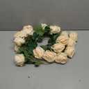 Serwalin 20pcs Artificial Roses, 4'' Big Flower Head, Champagne Velvet Silk Roses, Fake Roses Long Stem Realistic Bouquet for Wedding Table Centerpiece