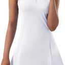 Tennis Dress for Women, Tennis Golf Dresses with Built in Shorts and Pockets for Sleeveless Workout Athletic Dresses (Small, White)