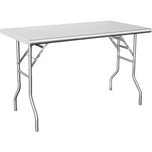 HARDURA Folding Stainless Steel Table 30X48 Inches with Legs NSF Commercial Portable Folding Prep Table for Restaurant Kitchen Home and Hotel