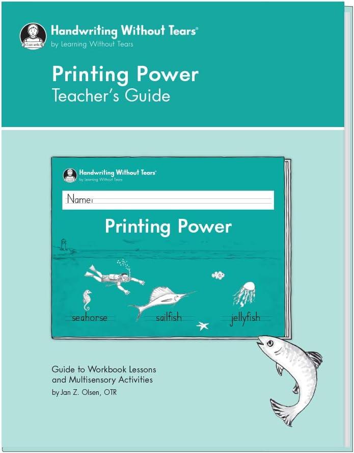 Learning Without Tears - Printing Power Teacher's Guide, Current Edition - Handwriting Without Tears Series - 2nd Grade Writing Book - Writing and Language Arts Lessons - for School or Home Use