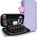 DLseego Storage Carrying Case for Nintendo Switch 2 (2025) Accessories Set, 10 Game Card Slots Cute Protective, 1PC Flower Blossom Chain, Travel-Carry, All-round Protection, Slim & Portable - Purple