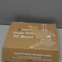 Under Desk PC Mount - No Drilling Heavy Duty 40lbs Capacity, Adjustable Height and Width Clamp-on Desk Leg PC Mount for Standing Desks (Fits 75mm45mm Legs only), with Non-Slip Pads, Black