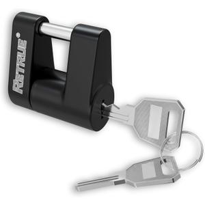 RETRUE Trailer Tongue Coupler Lock, Trailer Hitch Lock,Dia 1/4 Inch, 3/4 Inch Span for Tow Boat RV Truck Car's Coupler, Black