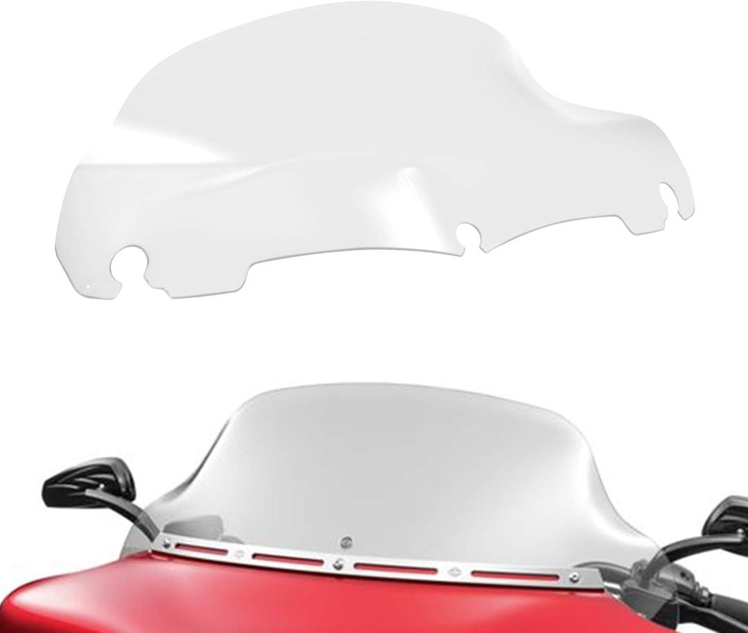Motorcycle 9 inch Wave Windshield Windscreen Fit for Harley Touring Street Glide FLHX Electra Glide FLHT Ultra Limited FLHTK Tri Glide FLHTCUTG 2014-2025(Clear)