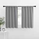 NICETOWN RV Blackout Curtains for Camper Windows, Short Room Darkening Curtains for Kitchen, Home Decoration Thermal Insulated Rod Pocket Drapes for Small Windows (Silver Grey, 2 Panels, W42 x L36) (42"W x 36"L (Pack of 2))
