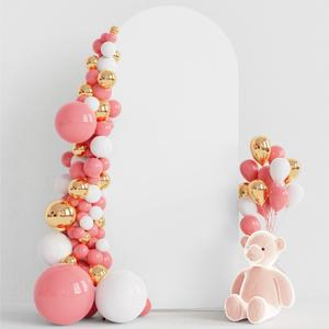 Wokceer 6FT Wedding Arch Cover Spandex Fitted Wedding Arch Covers Round Top Chiara Arch Backdrop Cover for Birthday Party Ceremony Banquet Decoration White