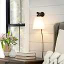 Plug in Wall Sconces Set of Two, Wall Lamp with Plug in Cord, Black Wall Sconce Light Plug in, Bedside Wall Mounted Light with Fabric Linen Shade, Plug in Wall Decor for Bedroom Living Room
