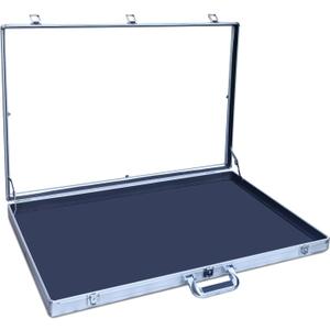 Portable Trade Show Display Case, Aluminum Polycarbonate Show case with Lock, 32"x22" Table Top Sports Card Display Case for Jewelry, Trading Cards, and Collectibles Shows