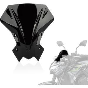 Windshield for Z900 - PSLER Windshield Windscreen Baffle Air Wind Deflector Front Flyscreen for Z900 2020-2024 Z650 2021-2024(Black)