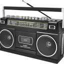 Cassette Player Boombox with Bluetooth, AM/FM/SW Radio & Record to USB, 24W Stereo Sound, 4 Power Modes, Portable Retro Stereo for Indoor Outdoor, Classic Black