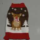 Dog Christmas Reindeer Christmas Sweater for Cats Snowflake Dog Holiday Sweater with Leash Hole Outfits for Dogs Clothes for Dachshund Chihuahua Frenchie (Small)
