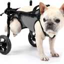 Small Dog Wheelchair for Back Legs, Light Weight Dog&Cat&Pets Wheelchair Cart with Disabled Hind Legs Walking, Adjustable Doggy Wheelchair Cart with Wheels for Back Legs (Gray, Small)