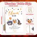 2 x Bloom Bar Sign A Little Boo Is Almost Due Halloween Baby Shower Decorations, 5.6x 7.8" Halloween Cauldron Ghost Moon Wooden Table Sign for Flower Bar Birthday Baby Shower Activities