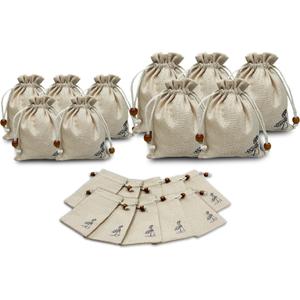 Drawstring Burlap Gift Bags Empty Sachet Bags for Lavender, Soft Breathable Washable Pouches, Storage Bags for Organizing. (Beige-20, Mixed Pack)
