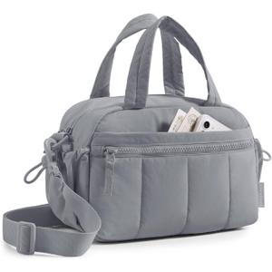 BAGSMART Gym Bag for Women, Duffle Bag for Travel with Wet Pocket, Lightweight Carry on Weekender Duffel, Water Resistant (Mini, Gray Lilac)