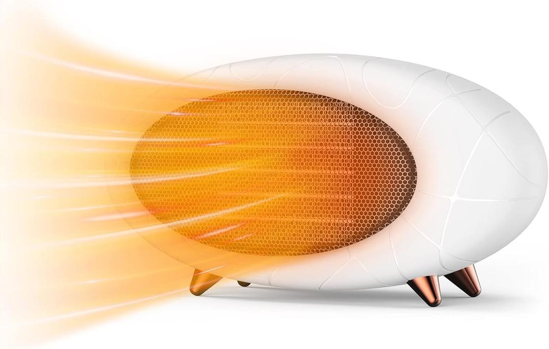 Desk Heater,600W Energy Efficient Small Desk heater for Indoor Use, PTC Fast Heating Ceramic Space Heater for Bedroom Home Office Indoor Use(White)