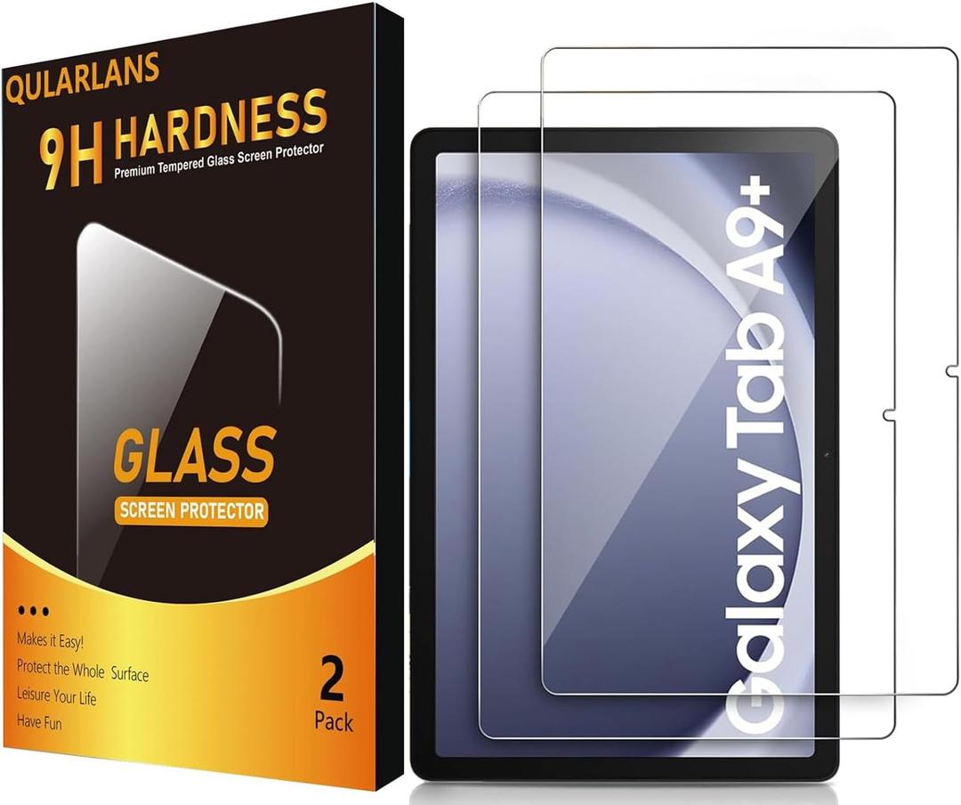 2 Pack Screen Protector for Samsung Galaxy Tab A9+ Plus (11-Inch 2023, Model SM-X210/X216/X218), Anti-Scratch 9H Hardness Tempered Glass Film