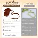 4 x Amorloop Crochet Kit for Beginners  Easy-to-See Stitches Yarn, Pre-Started Piece, and Step-by-Step Video Tutorials | Starter Crochet Set with Cute Animal Pattern  Original Handmade Bear Pattern