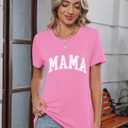 Kistore Womens Crew Neck Short Sleeve Tops Dressy Casual Blouses Summer Shirts S-3XL (Pink, L)