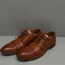 Vostey Men's Dress Shoes Brown Classic Cap Toe Brogue Men Oxfords (BMY636 Polished Brown, Size 10)