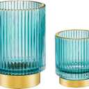 Makeup Brush Holder Organizer,Toothbrush Holders,Desk Pen Pencil Holder,Multifunctional Vintage Glass Brush Cup(A3-17-US)